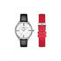 Tissot Bella Ora Round White Dial Black Leather Strap Watch For Women - T103.210.16.018.00