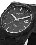 Tissot PRX Powermatic 80 Carbon Black Dial Black Rubber Strap Watch for Men - T137.907.97.201.00