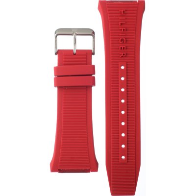 Tommy Hilfiger Windsurf Black Dial Red Rubber Strap Watch for Men - 1791112