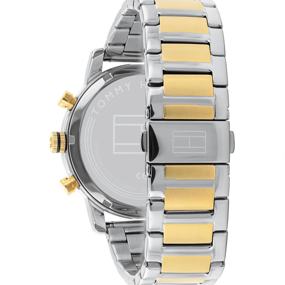 Tommy Hilfiger Analog Black Dial Two Tone Steel Strap Watch for Men - 1791539