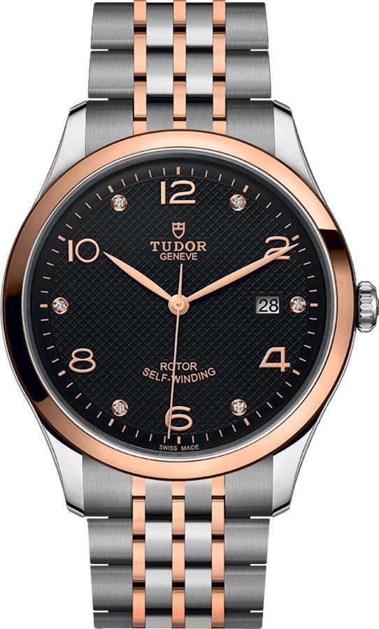 Tudor 1926 Automatic Diamonds Black Dial Two Tone Steel Strap Watch for Men - M91651-0004