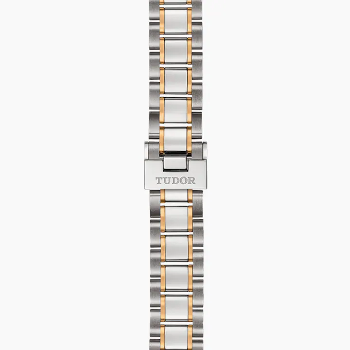 Tudor Style Automatic Diamonds Gold Dial Two Tone Steel Strap Watch for Men - M12713-0007