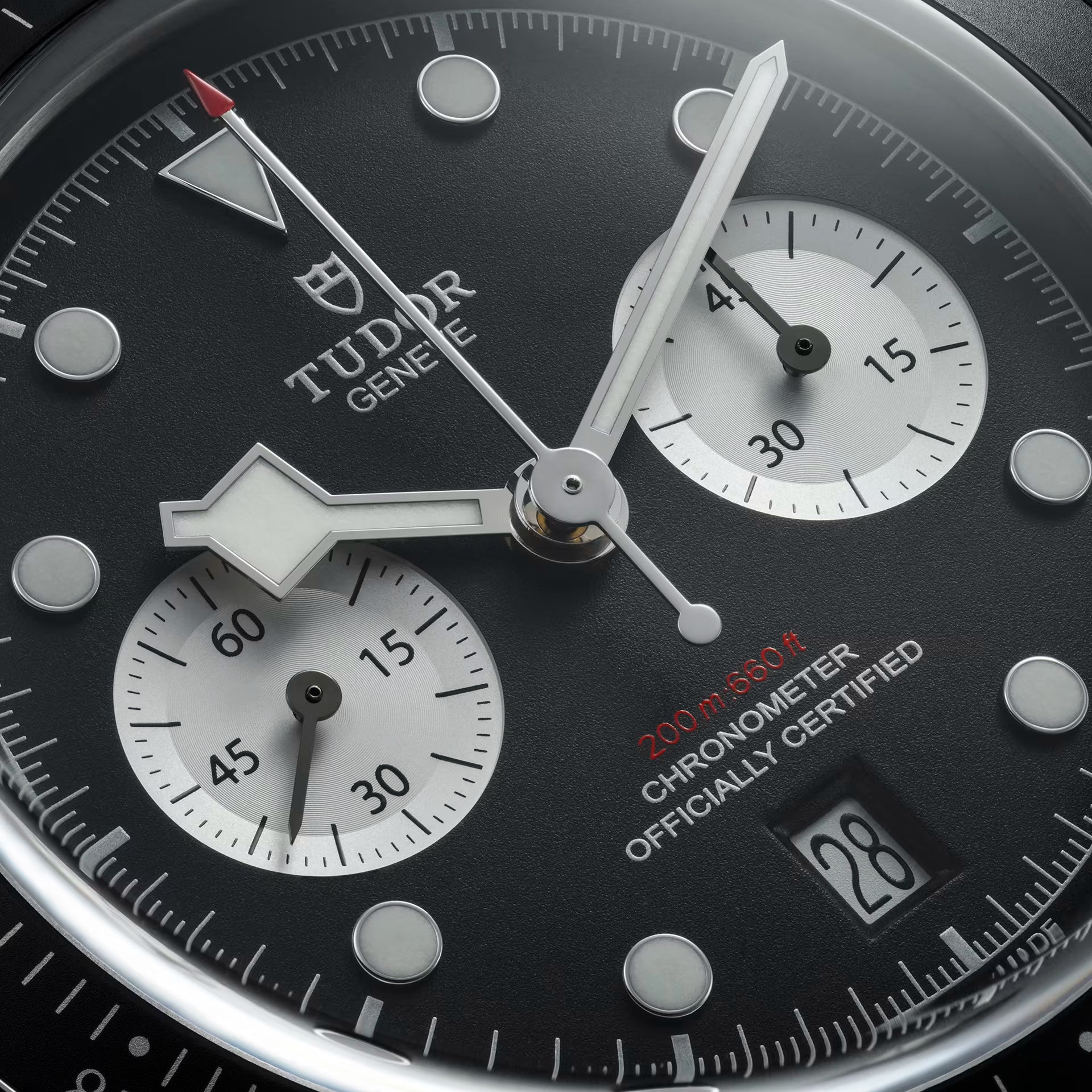 Tudor Black Bay Chrono Black Dial Silver Steel Strap Watch for Men - M79360N-0013