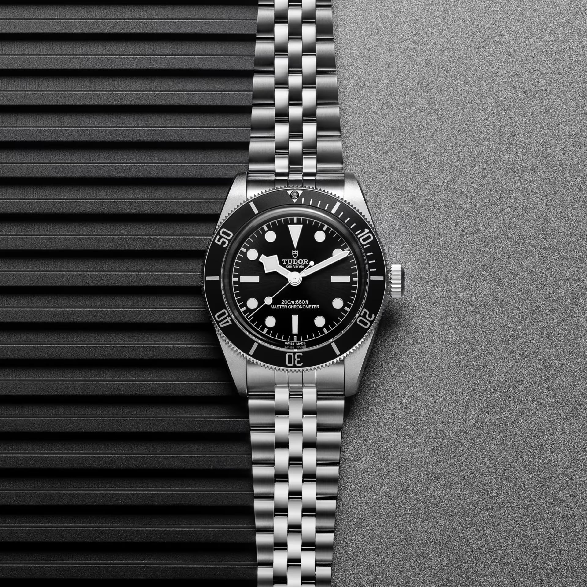 Tudor Black Bay Black Dial Silver Steel Strap Watch for Men - M7941A1A0NU-0003
