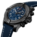 Breitling Super Avenger Chronograph 48 Night Mission Blue Dial Blue Leather Strap Watch for Men - V13375101C1X2