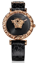 Versace Palazzo Empire Greca Black Dial Black Leather Strap Watch for Women - VEDV00719