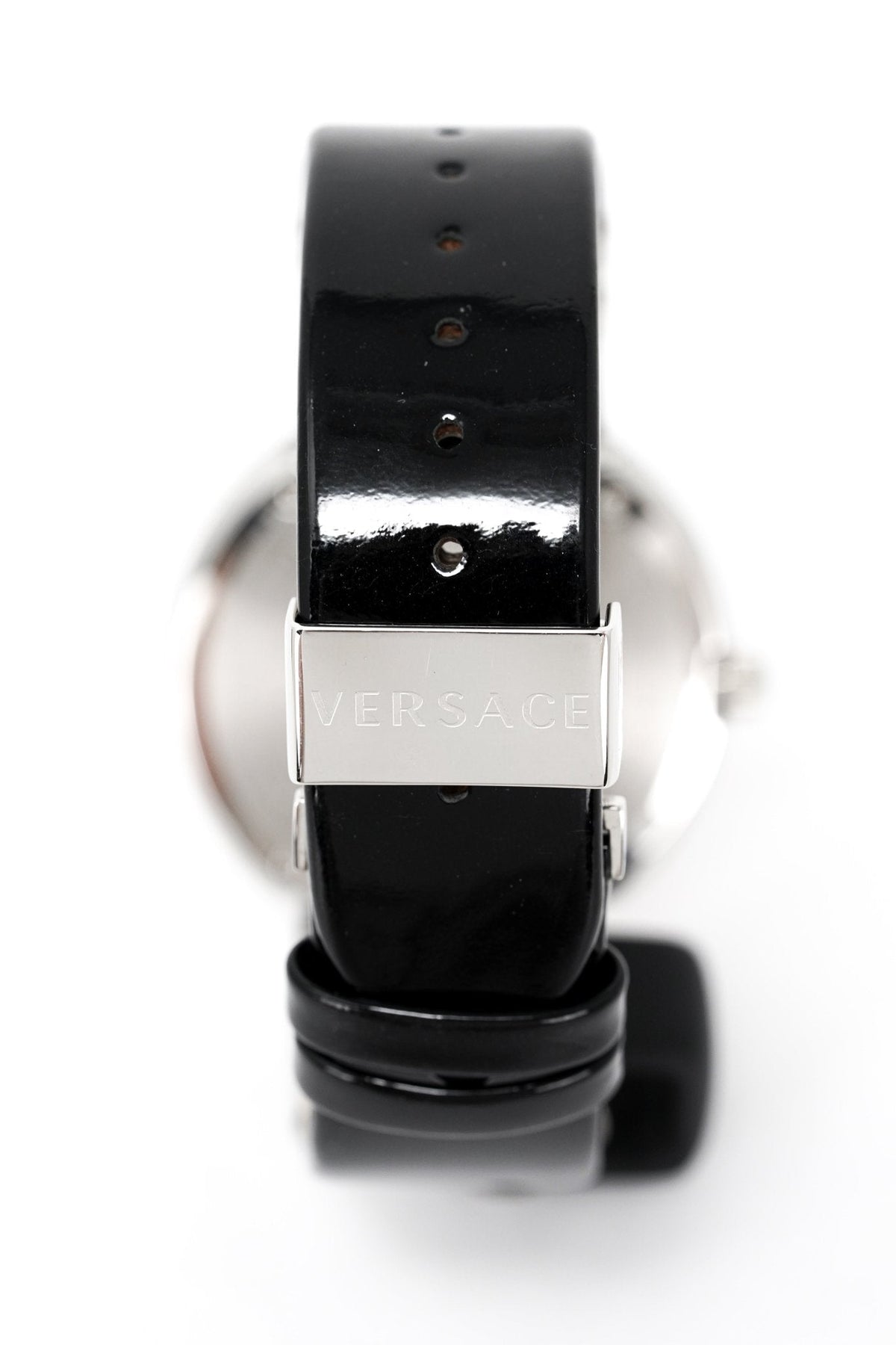 Versace V Metal Icon Silver Dial Black & Silver Strap Watch for Women - VLC010014