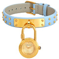 Versace Medusa Lock Icon Quartz White Dial Blue Leather Strap Watch for Women - VEDW00419
