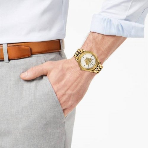 Versace Palazzo Empire White Dial Two Tone Steel Strap Watch for Men - VERD00418