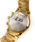 Versace Classic Chronograph Quartz Blue Dial Gold Steel Strap Watch For Men - VEV700619