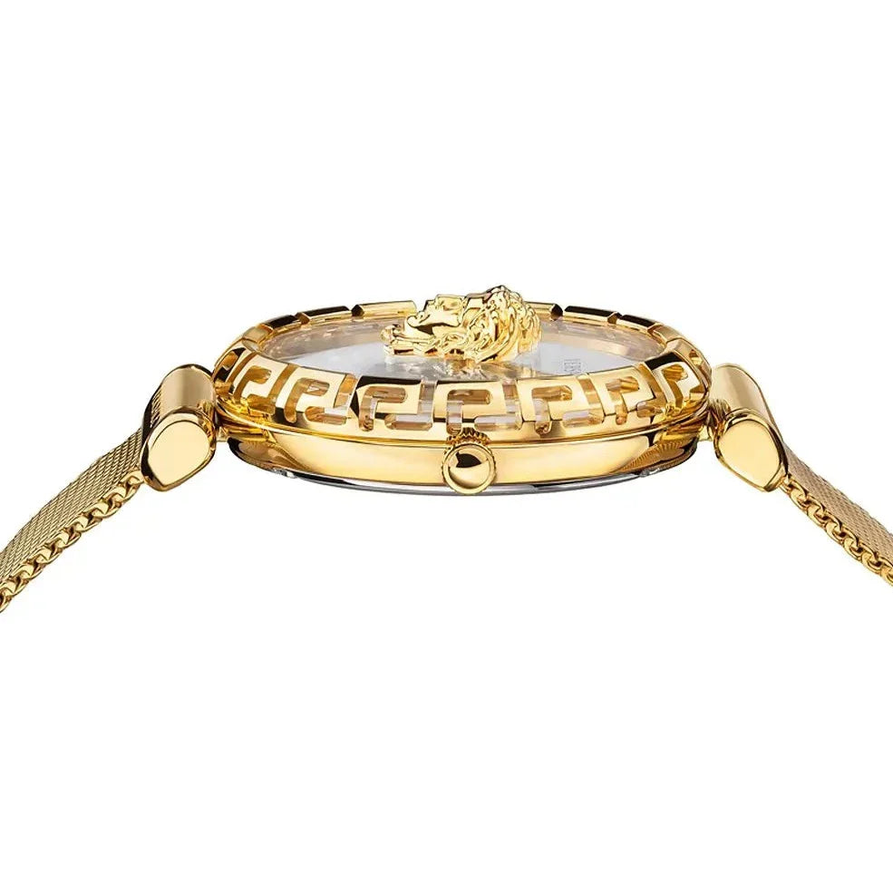 Versace Palazzo Empire Greca White Dial Gold Mesh Bracelet Watch for Women - VEDV00619