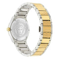 Versace V-Auria Quartz Green Dial Two Tone Steel Strap Watch for Men - VE0F00425