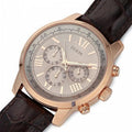 Guess Horizon Quartz Champagne Dial Brown Leather Strap Watch For Women - W0380G4