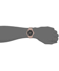 Guess Delancy Black Dial Rose Gold Mesh Bracelet Watch for Men - W0871G5