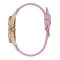 Guess Frontier Diamonds Rose Gold Dial Pink Rubber Strap Watch For Women - W1160L5