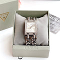 Guess Mod Heavy Metal Diamonds Silver Dial Silver Steel Strap Watch for Women - W95088L1