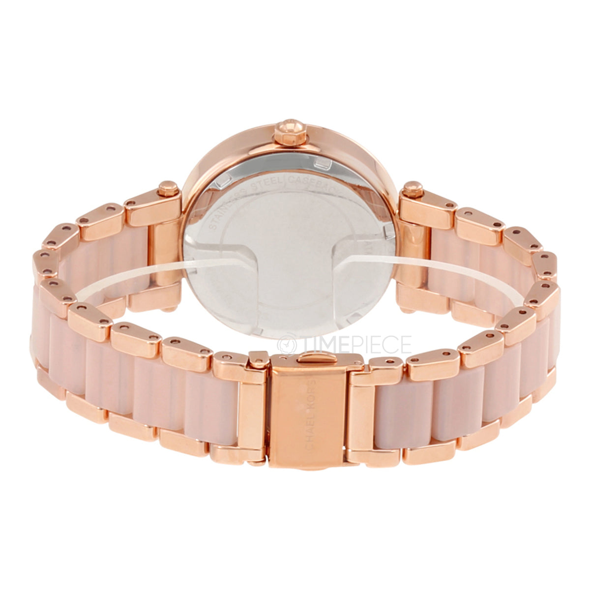 Michael Kors Parker Pink Dial Two Tone Steel Strap Watch for Women - MK6110