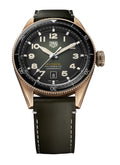 Tag Heuer Autavia Calibre 5 Automatic Olive Green Dial Green Leather Strap Watch for Men - WBE5190.FC8268