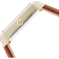 Michael Kors Lake White Dial Brown Leather Strap Watch For Women - MK2584