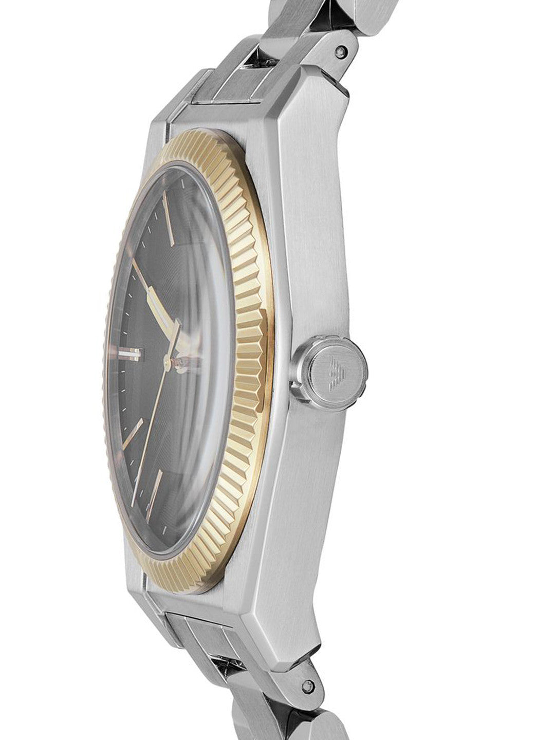 Emporio Armani Federico Black Dial Silver Steel Strap Watch for Men - AR80077
