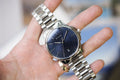 Gucci G Timeless Blue Dial Silver Steel Strap Watch For Men - YA126316