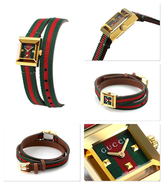 Gucci G-Frame Multicolored Dial Two Tone Nylon Strap Watch For Women - YA128527