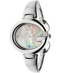 Gucci Guccissima Diamonds Mother of Pearl Dial Silver Steel Strap Watch For Women - YA134303