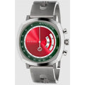 Gucci Grip Quartz Chronograph Red Dial Silver Steel Strap Watch For Men - YA157303