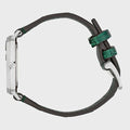 Gucci Grip Quartz Silver Dial Green Leather Strap Watch For Women - YA157404