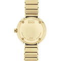 Movado Edge Gold Dial Gold Steel Strap Watch for Women - 3680014