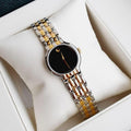 Movado Veturi Quartz Black Dial Two Tone Steel Strap Watch for Women - 0606933
