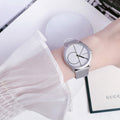 Calvin Klein Minimal White Dial Silver Mesh Bracelet Watch for Women - K3M5215X