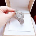 Guess Dream Crystals Silver Dial Silver Mesh Strap Watch For Women - GW0550L1