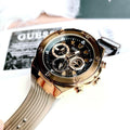 Guess Poseidon Chronograph Black Dial Black Silicone Strap Watch For Men - GW0425G1