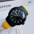 Salvatore Ferragamo F-80 Classic Black Dial Yellow Rubber Strap Watch for Men - SFHY01522