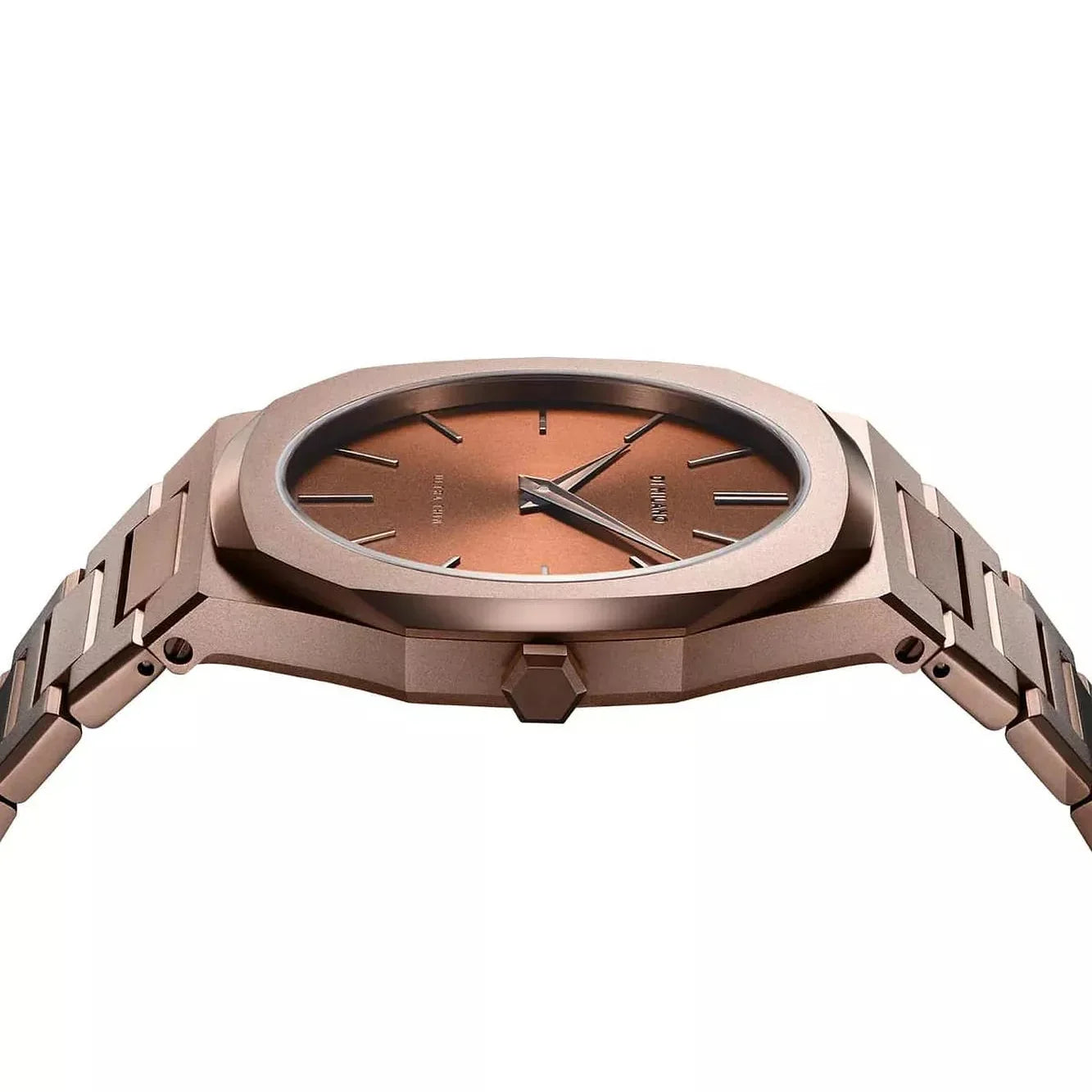 D1 Milano Ultra Thin Brown Dial Gold Steel Strap Watch for Unisex - D1-UTBJ10