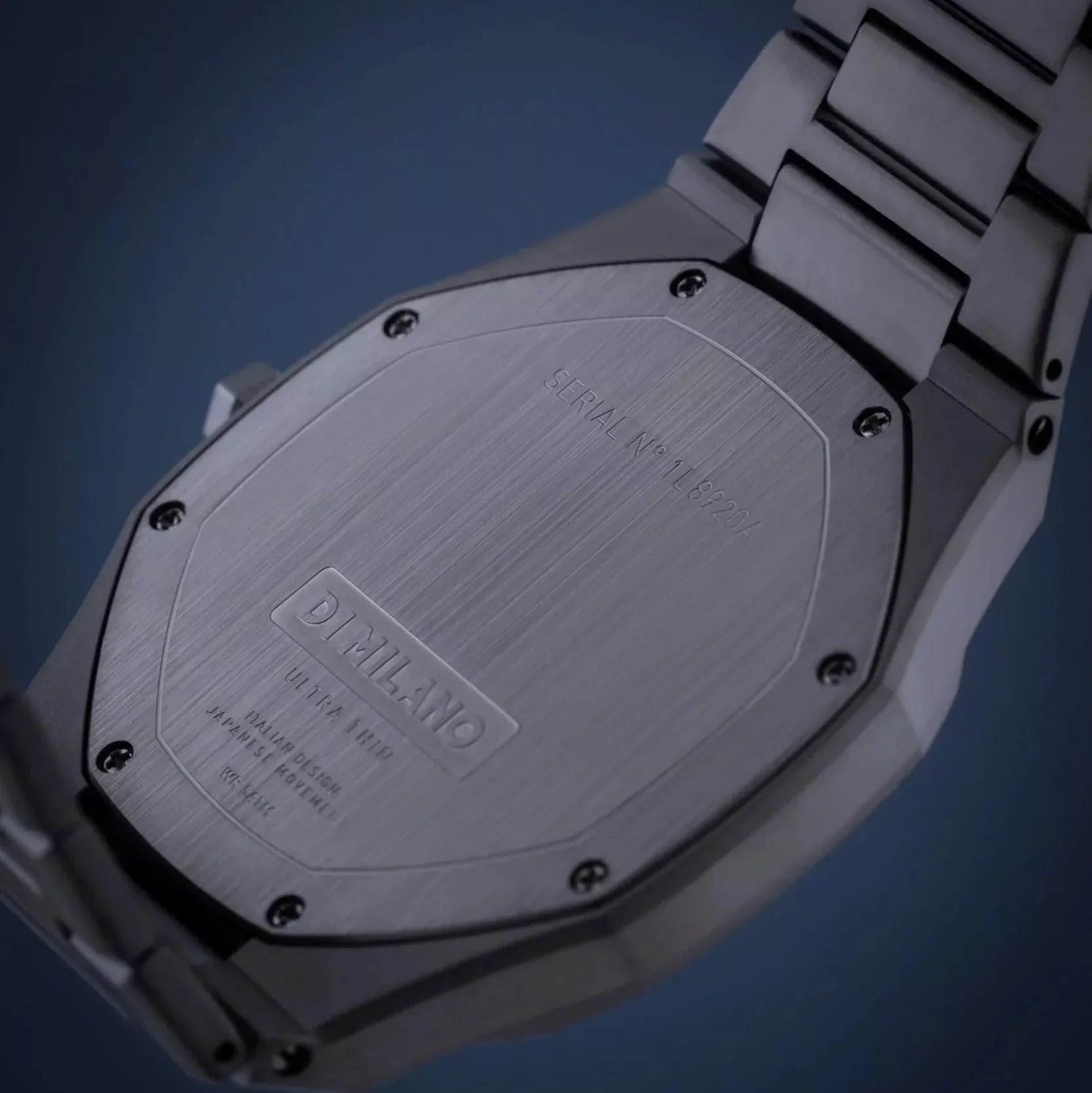 D1 Milano Ultra Thin Blue Dial Gray Steel Strap Watch for Men - D1-UTBJ12