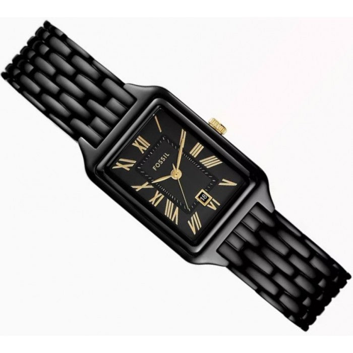 Fossil Raquel Black Dial Black Metal Bracelet Watch for Women - ES5385