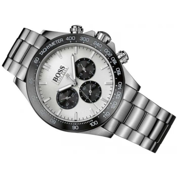 Hugo Boss Ikon White Dial Silver Steel Strap Watch for Men - 1512964