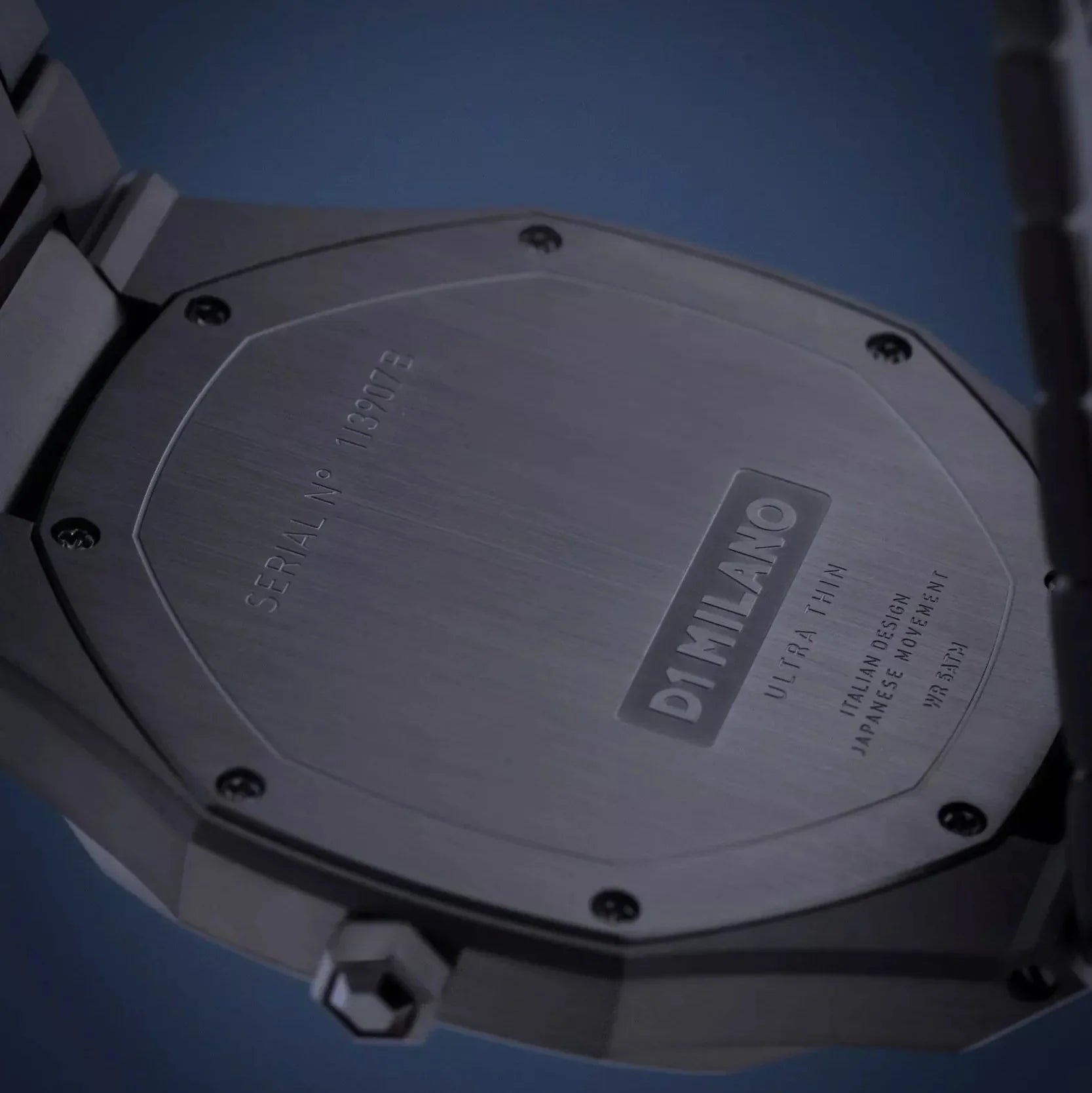 D1 Milano Ultra Thin Black Dial Gray Steel Strap Watch for Men - D1-UTBJ15